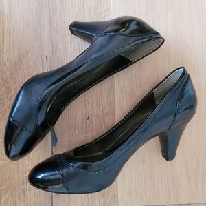 Black Leather Pumps